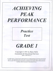 Achieving Peak Performance Grade 1 - Practice Test